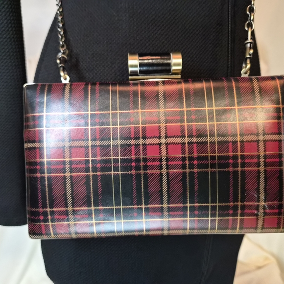 Patricia Nash Vintage Red and Black Plaid Crossbody Bag - Picture 2 of 8
